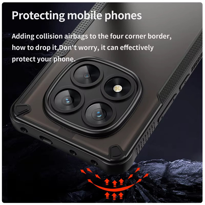 Robuste hybride Schutzhülle für Xiaomi Redmi Note 14 Pro 5G und Note 14 Pro+ Plus in Schwarz und Blau - Bild 3