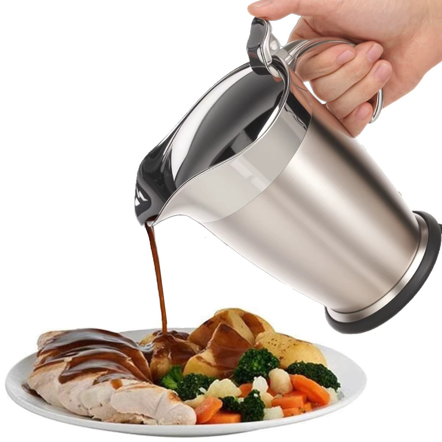 Doppelt isolierter Soßenkrug aus Edelstahl mit Klappdeckel von Willstar, Silber - Bild 7