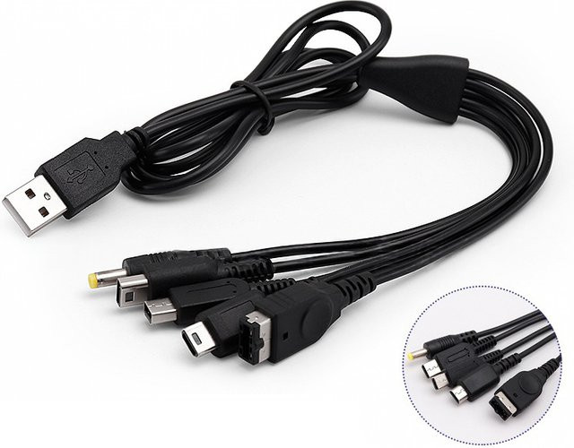 OULLX Retro Ladekabel für Sony PSP Spielkonsole in Schwarz - Bild 1