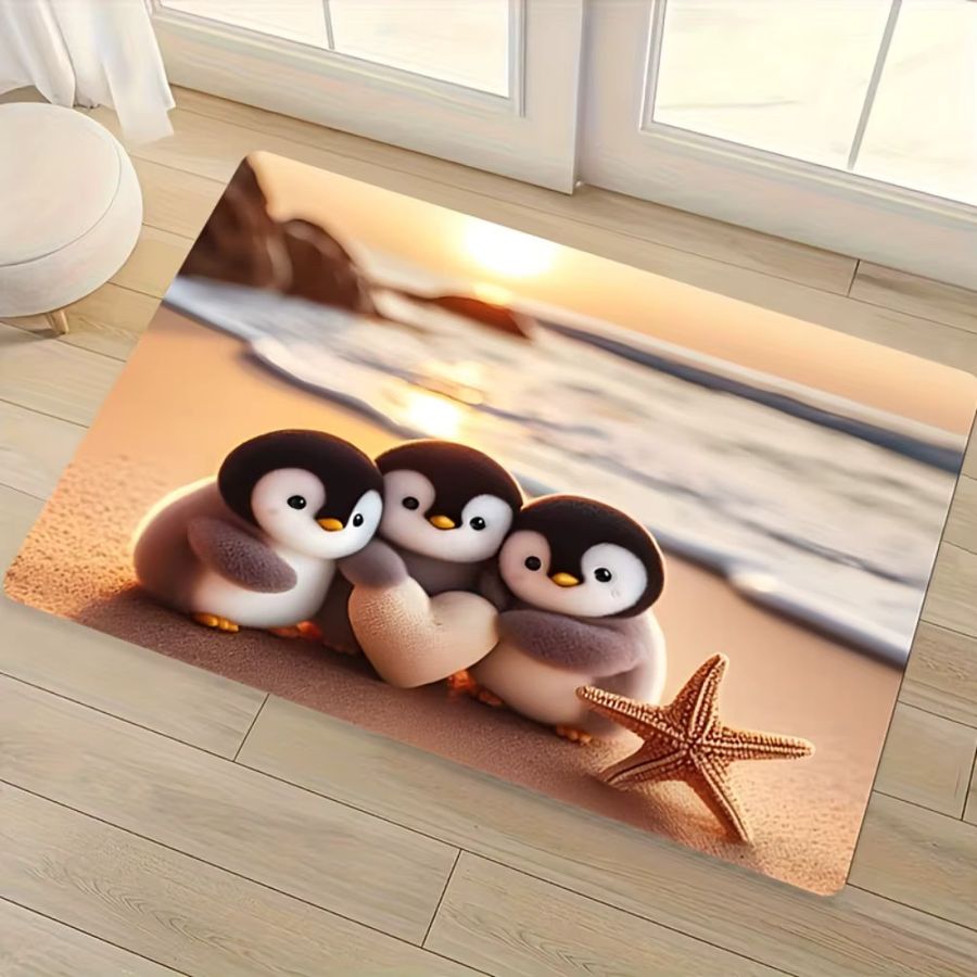 VIKAMA Niedliche Pinguin-Bodenmatte für Wohnzimmer und Yoga als Heimdekoration - Bild 2