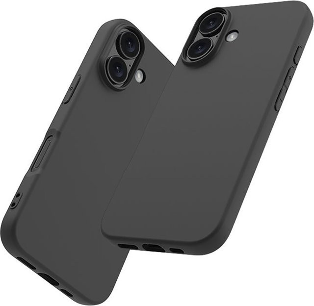 Ricestate Luxuriöse Silikon Handyhülle in Schwarz für iPhone 11 bis iPhone 17 Air Matt Weiche Schutzhülle - Bild 1