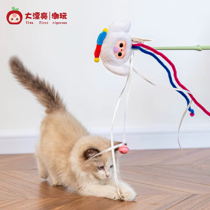 52TOYS Echte Baby Drei Katzen Necken Stick Blind Box, Plüsch / Textil, Bunt / Mehrfarbig - Bild 1