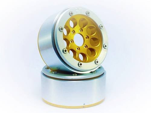 Metsafil 1:10 Crawler Felgen aus Aluminium in Gun Gold und Silber, 1 Paar - Bild 1