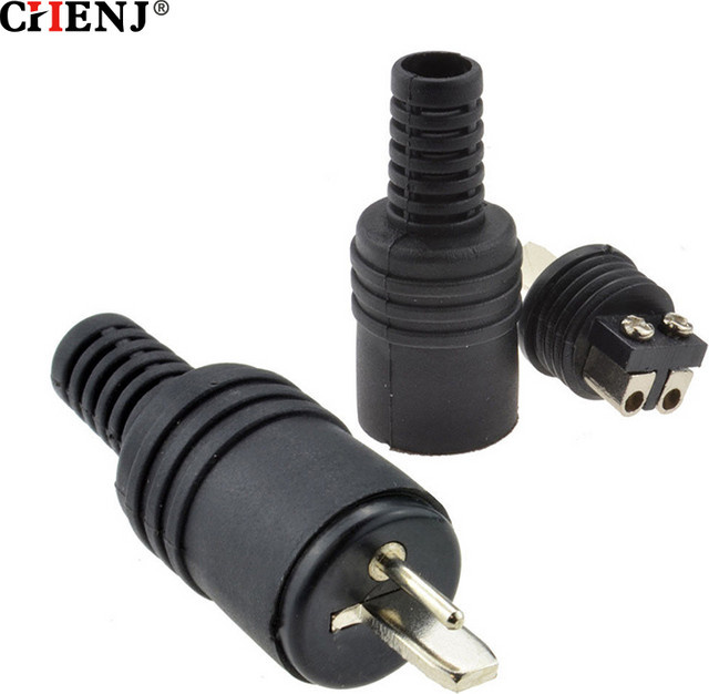 eelhoe 2er-Set 2-poliger DIN-Stecker in Schwarz mit Schraubklemmen für Lautsprecher, HiFi und Audio-Anschlüsse - Bild 1