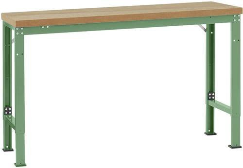 Manuflex WP6042.6011 Werkbank Grundmodul in Resedagrün, höhenverstellbar, B/T/H: 200 x 70 x 70 cm - Bild 1