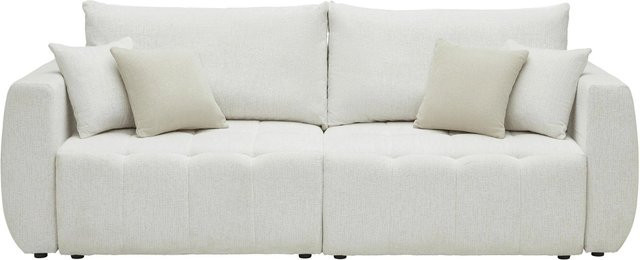 Mömax Schlafsofa Bologna in Creme Beige mit Polsterung und Dekokissen - Bild 1