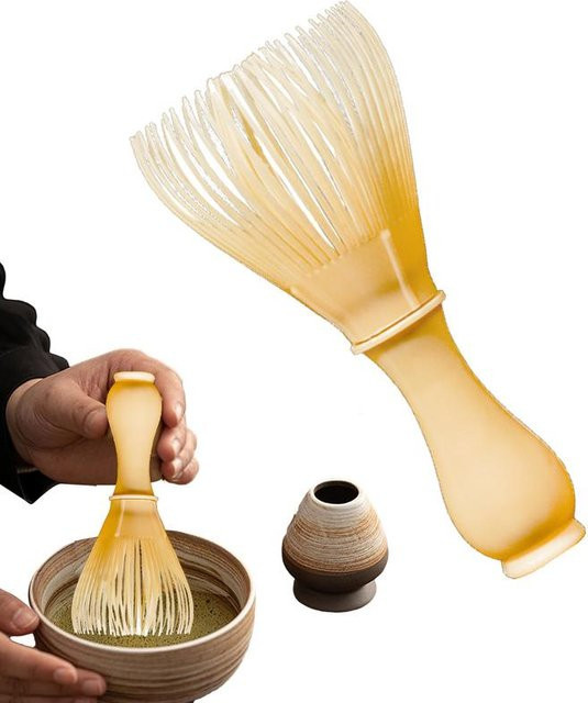 Traditioneller japanischer Matcha-Mixer Chasen in Beige für Matcha Latte und Teezubereitung - Bild 1