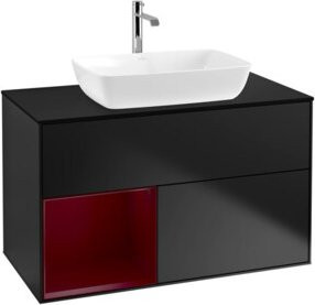 V&B Waschtischunterschrank Finion 100 in Blau lackiert mit Regal, B/T/H: 100 x 50,1 x 50,1 cm - Bild 1