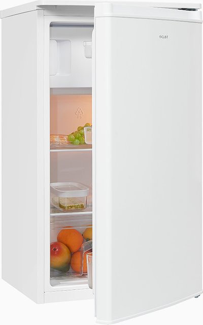 Exquisit Kühlschrank KS5117-3-040E in Weiss mit LED-Innenbeleuchtung und Flaschenregal, H x B x T: 135 x 55 x 60 cm - Bild 1