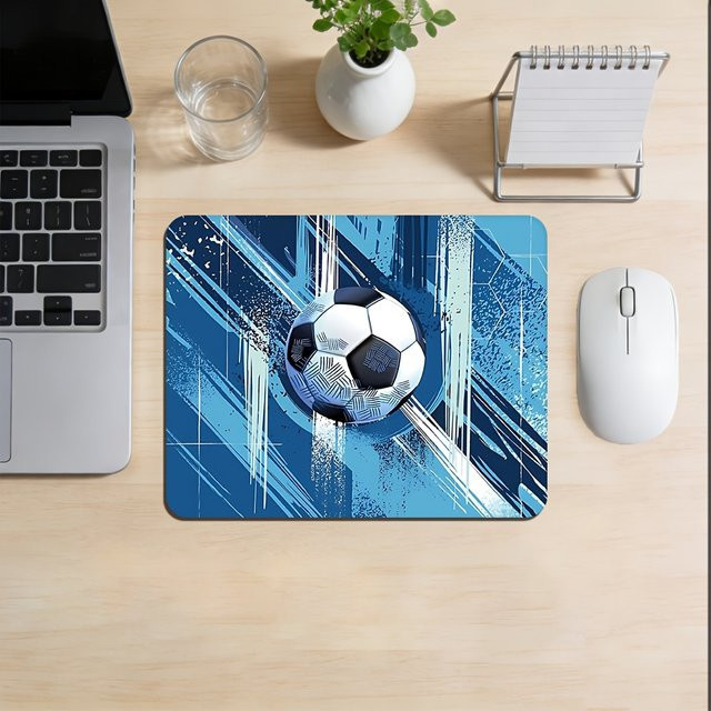 Fußball-Grafik Gaming-Mauspad mit glatter Oberfläche in Blau - Bild 1