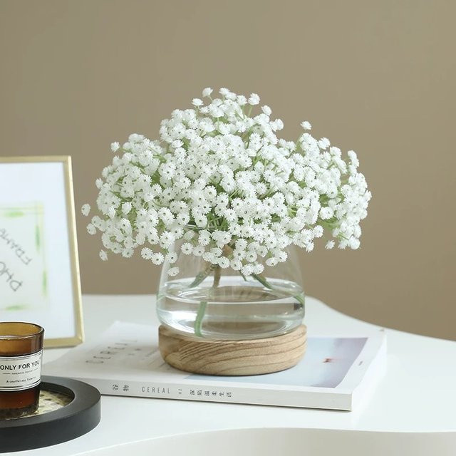 Künstliche Schleierkraut-Blumenpflanze von XIAOYINMO in Beige und Weiß für Tischdekoration und Hochzeiten - Bild 1