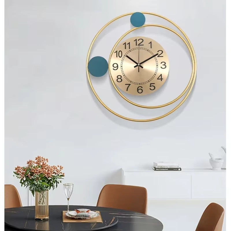 NOCCLILI Wanduhr in Gold, minimalistisches geometrisches Design, geräuschlos, B/H: 42 x 42 cm - Bild 3