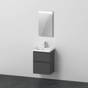 Duravit D-Neo Badezimmer-Möbelset in Graphit matt bestehend aus Waschtisch, Waschtisch-Unterschrank und Spiegelschrank B/T: 50 x 40 cm - Bild 1