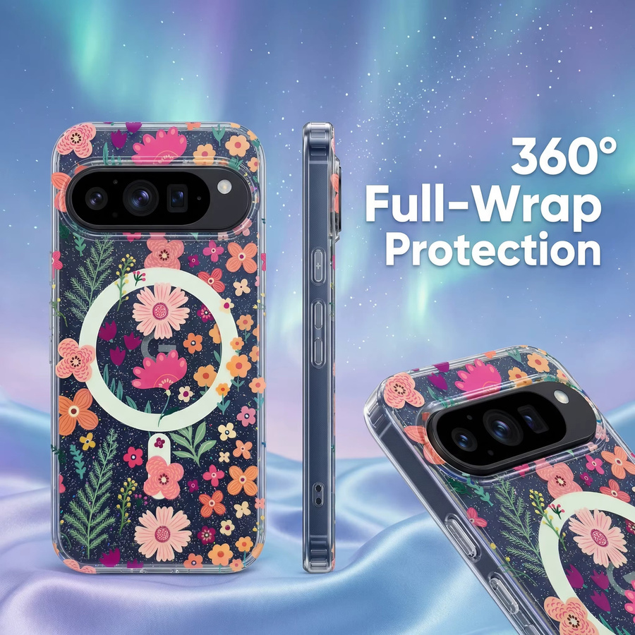 Transparente Glitzer-Handyhülle mit Kunst-Druck für Google Pixel 10, 10A, 9 Pro XL und 9A in Multicolour - Bild 3