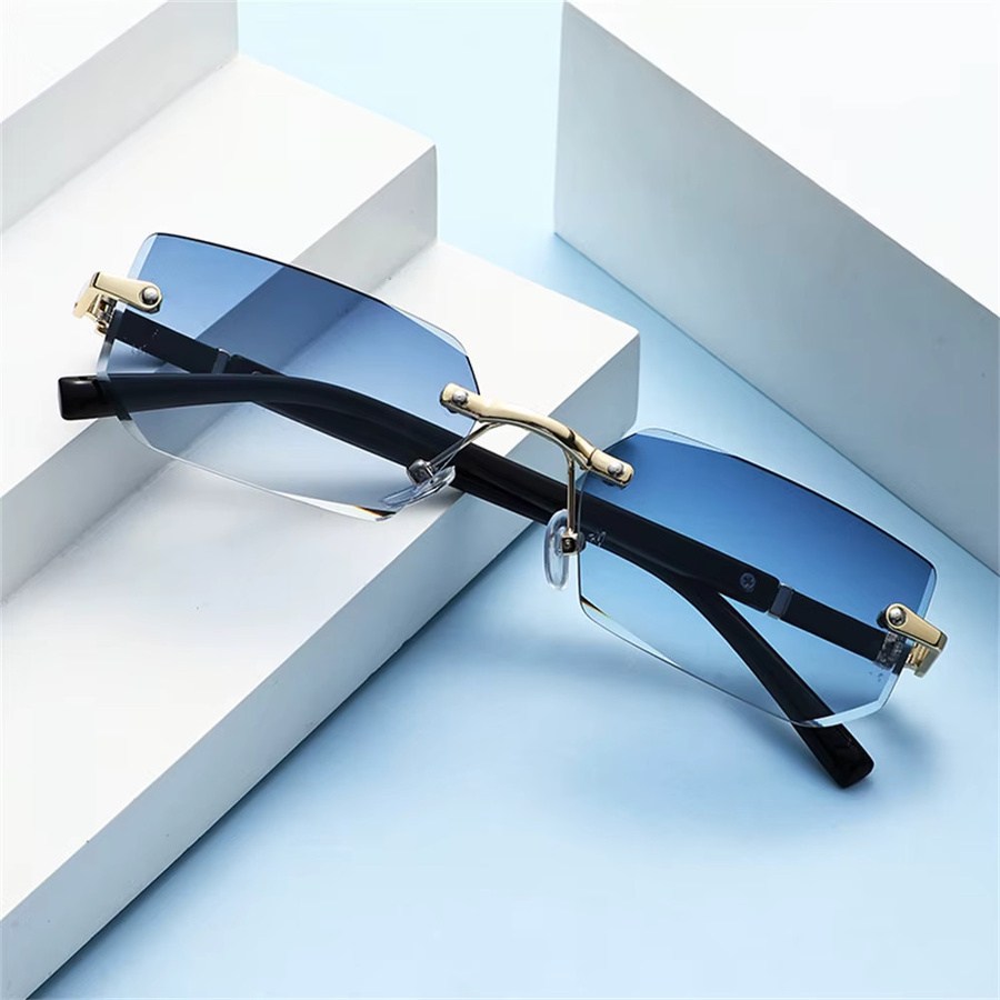 KLASSNUM 2026 Sonnenbrille, Herren, randlos, quadratisch, Metall - Bild 3