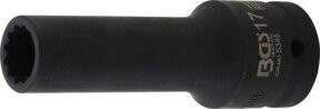 BGS Kraft-Steckschlüssel-Einsatz Zwölfkant tief 5345, Antrieb Innenvierkant 20 mm (3/4 Zoll), Schlüsselweite 17 mm, Chrome-Molybdän-Stahl, Schwarz - Bild 1
