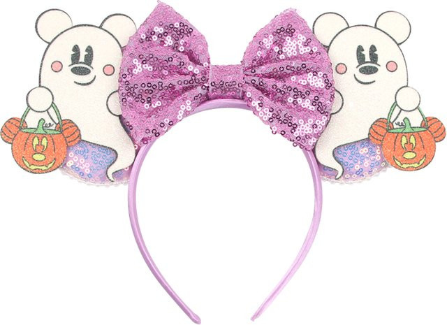 HEROCROSS Mickey-Halloween-Mäuseohren-Stirnband, mit Pailletten und Schleife, Disney - Bild 1