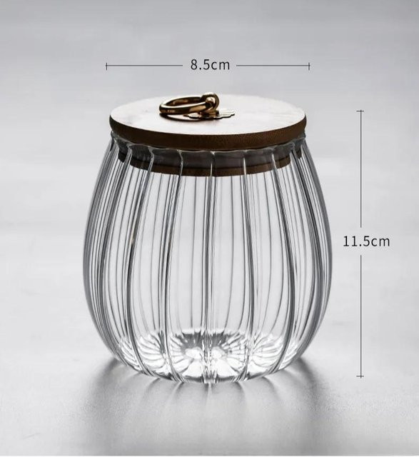 Luftdichter Glasbehälter von Chic Interiors mit Holzdeckel in Grau für die Aufbewahrung von Lebensmitteln wie Tee, Kaffee oder Getreide - Bild 1