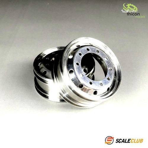 ScaleClub 1:14 Felgen aus Edelstahl in Schwarz, 1 Paar, 25mm - Bild 1