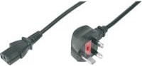 Digitus Kaltgeräte-Stromkabel mit UK-Stecker und C13-Buchse, Schwarz, Länge: 1,80 m - Bild 1