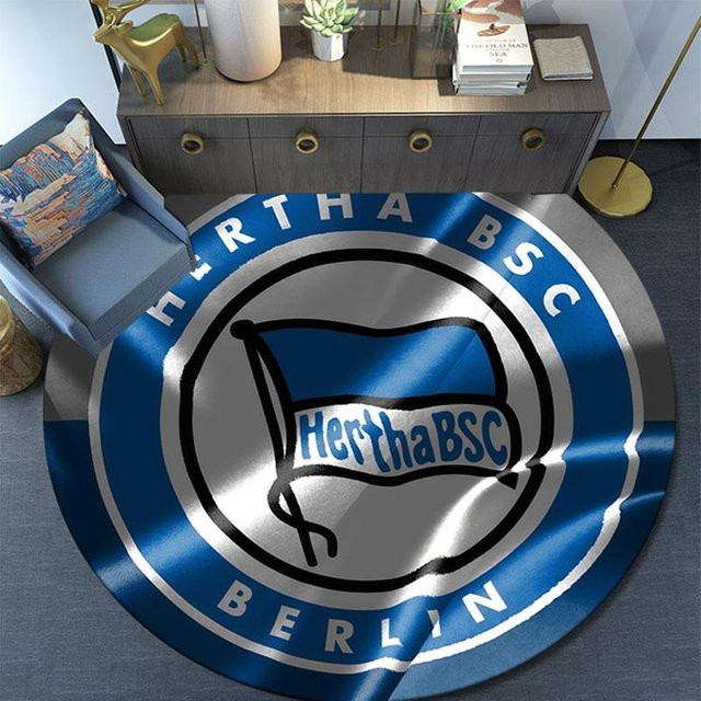 Runder Teppich Hertha BSC Berlin von HAPPYDAYSET, blau, Durchmesser: 100 cm, rutschfest und waschbar - Bild 1