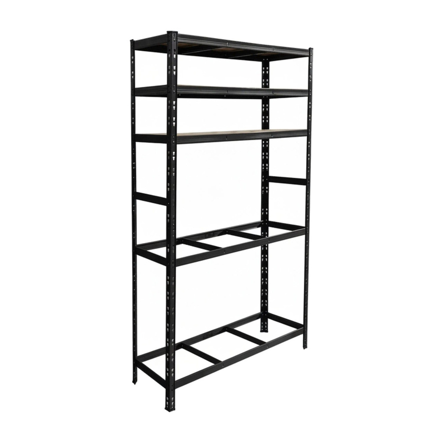 Relaxdays Reifenregal aus Stahl in Schwarz für 12 Reifen mit 3 höhenverstellbaren MDF-Ablagen, H: 210 cm, B: 120 cm, T: 40 cm - Bild 2