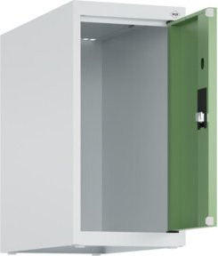 C+P Aufsatzschrank 7035/6011 mit Zylinderschloss und 1 Abteil, B/H/T: 50 x 50 x 25 cm, Stahl, Lichtgrau/Resedagrün - Bild 1