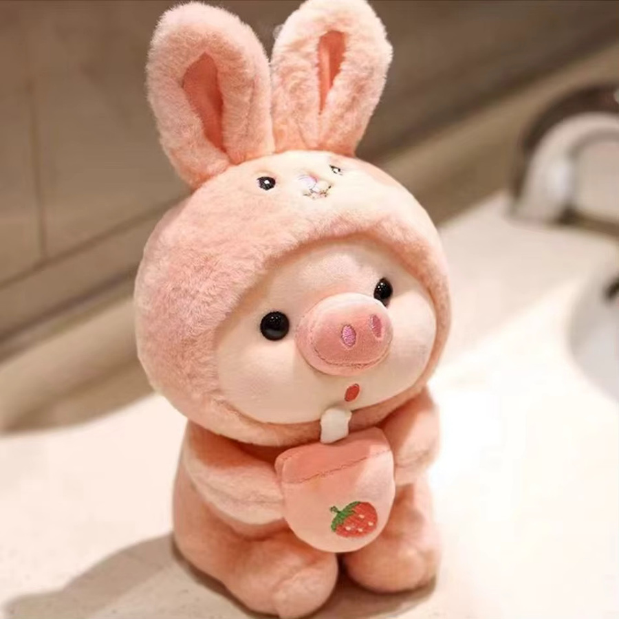 Bandai Lulu Schweinchen, Plüschtier, Rosa, 22cm - Bild 3