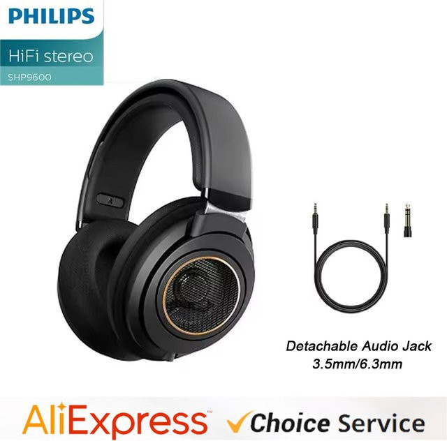 Philips SHP9600 HiFi-Stereo-Gaming-Kopfhörer in Schwarz mit abnehmbarem Kabel und Tri-Band-Ausgleich - Bild 1