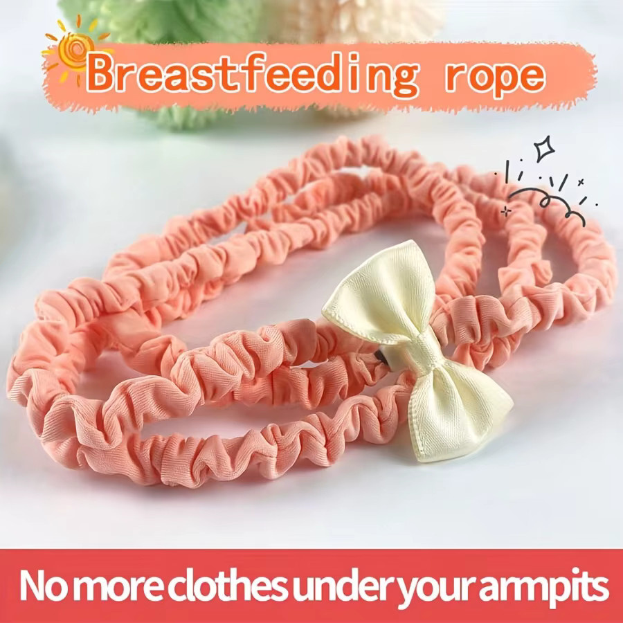 Stillband als freihändiges Milchpumpenzubehör und Still-Hängeornament mit elastischem Fütterungsband in Orange oder Pink - Bild 2