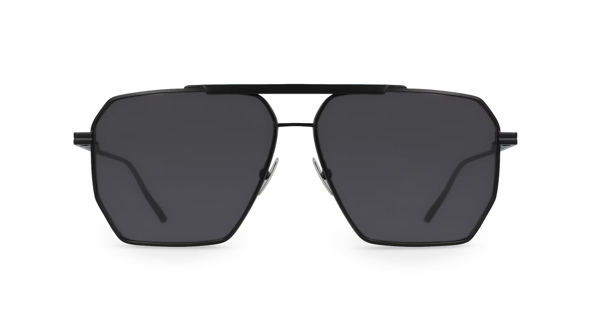 Bottega Veneta BV1012S Sonnenbrille Pilot, Vollrand, Metall, Herren, schwarz - Bild 1