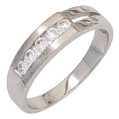 Colfem Ring 925 Silber, Zirkonia, Damen, Ringgröße 58 - Bild 1