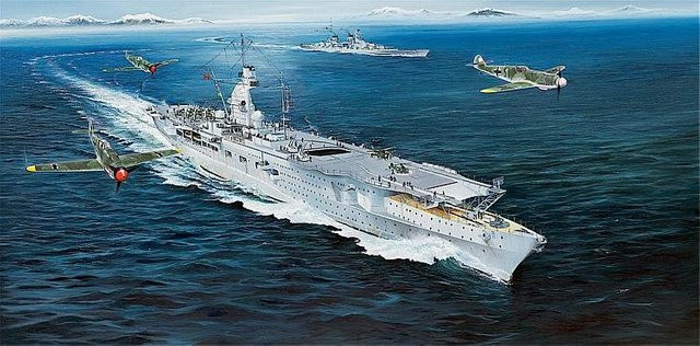 Trumpeter German Navy Aircraft Carrier DKM Peter Strasser, Fahrzeuge - Bild 1