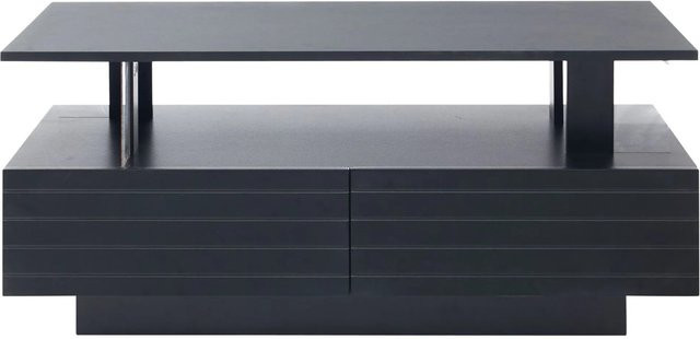 okwish Couchtisch mit LED-Aufbewahrung und App-Steuerung aus Acryl in Schwarz, B/T/H: 100 x 50 x 42,5 cm - Bild 1