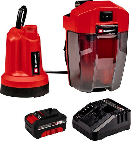 Einhell Akku-Klarwasserpumpe GE-SP 18 LL Li Power X-Change inklusive 4,0 Ah Akku, rot - Bild 1