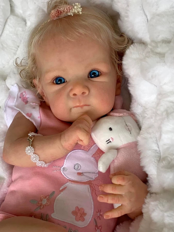 NPK Bettie Reborn Babypuppe, 18 Zoll, Ganzkörper-Neugeborenes, Rosa / Pink - Bild 2
