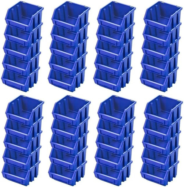 PROREGAL SuperSparSet 40 Sichtlagerboxen aus Polypropylen in Blau, H x B x T: 7,5 x 11,6 x 11,2 cm - Bild 1