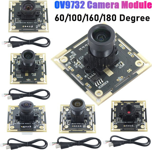 OV9732 Objektivüberwachungsmodul 720P 1MP in Schwarz mit einstellbarem manuellem Fokus für Gesichtserkennungsprojekte - Bild 1