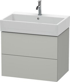Duravit Waschtischunterschrank L-Cube in Grau Matt, wandhängend mit 2 Schubladen, B: 68,4 cm, T: 45,9 cm, H: 54,4 cm - Bild 1