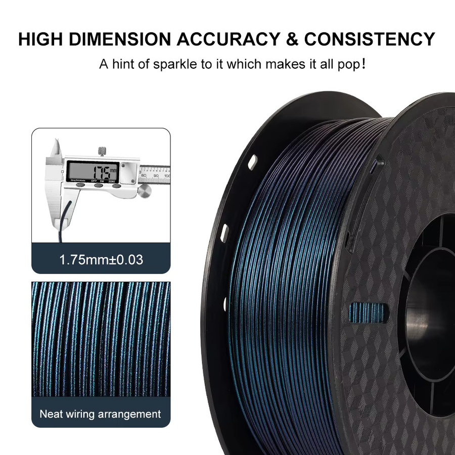KINGROON PLA Filament Burnt Titanium Multicolour für FDM 3D-Drucker 1,75 mm - Bild 4