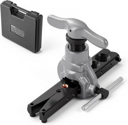 VEVOR Flaring Tool Kit für Kupfer- und Aluminiumrohre 3/16 bis 3/4 Zoll, 45 Grad Exzentrisches Aufweitwerkzeug für HVAC und Klimaanlagenreparatur, Farbe Silber, aus Kohlenstoffstahl mit Werkzeugkoffer - Bild 1