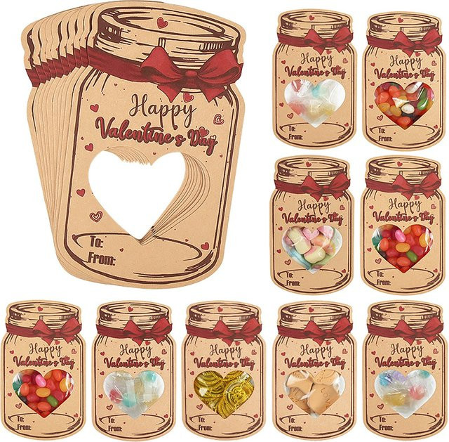 Retro Valentinstag Grußkarten in Herz- und Flaschenform für kreative Geschenke - Bild 1