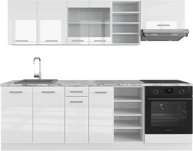 Vicco R-Line Küchenzeile Einbauküche in Weiß Hochglanz, Breite: 240 cm - Bild 2