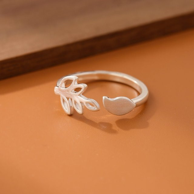 Ring 925 Silber, Blatt, Vogel, Baum, Damen - Bild 1
