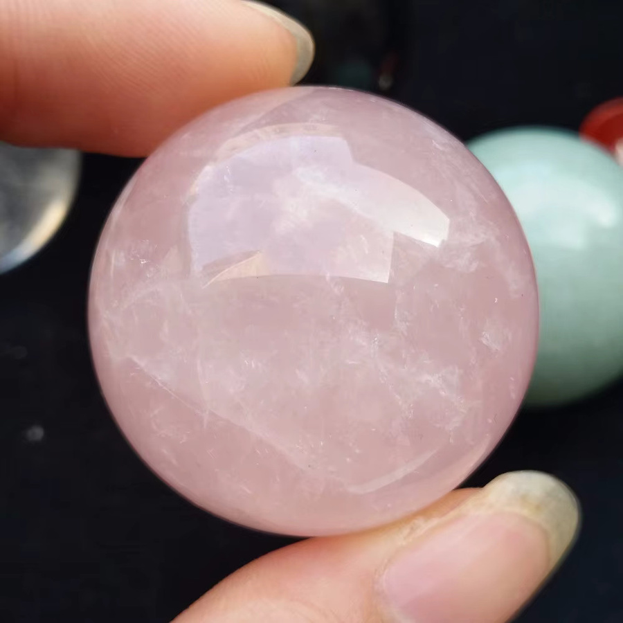 Sisterstone Kristallkugel aus Rose Quarz, Obsidian und Aventurin für Reiki und Dekoration, Durchmesser: 30-40 mm - Bild 2