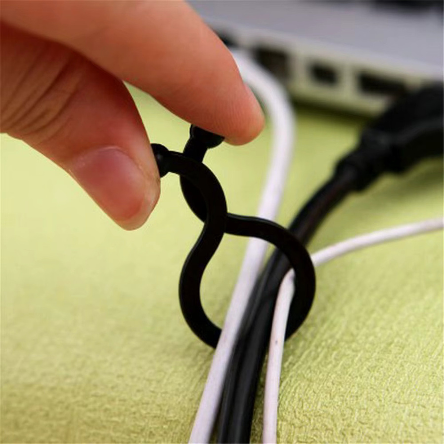 Kabel-Organizer Set mit Gewindekopf zur Befestigung von Kopfhörer- und Drahtkabeln in Schwarz - Bild 2