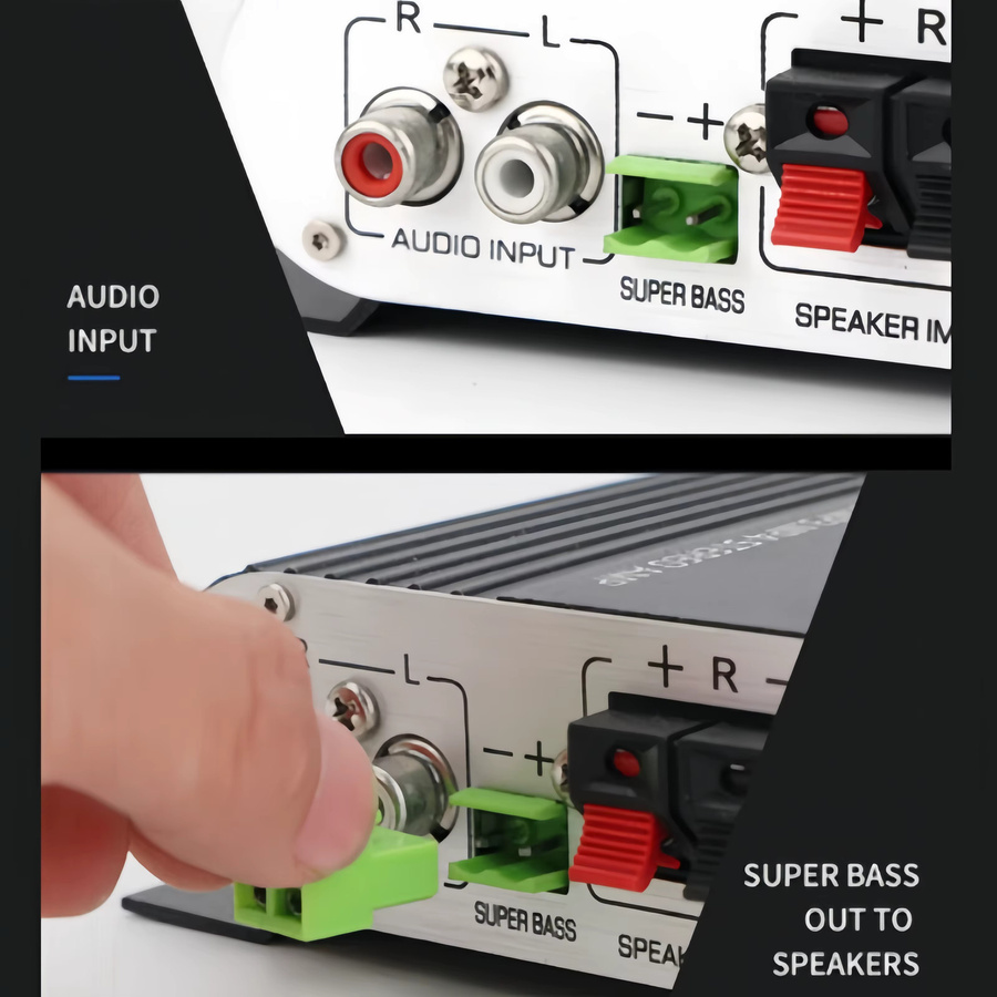 Lepy 838 HiFi-Audioverstärker 2,1-Kanal Stereo-Bass-Soundverstärker mit MP3-Funktion - Bild 4