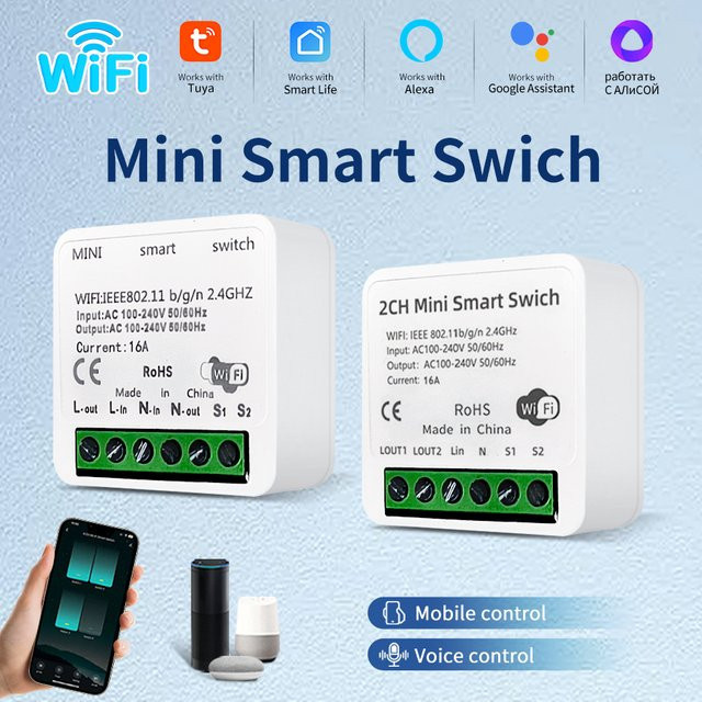 GGBEE WLAN Smart Switch Intelligenter Schalter in Weiß, Tuya und Smart Life App kompatibel mit Amazon Alexa und Google Assistant - Bild 1