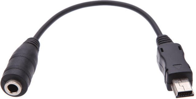 GoPro Mini-USB auf 3,5 mm Klinke Mikrofon-Adapterkabel in Schwarz für HD Hero 1 2 3 3+ 4 Kameras - Bild 1