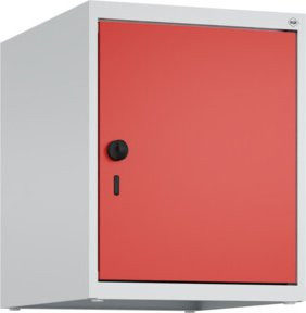 C+P Aufsatzschrank 7035/3020 mit Sicherheits-Drehriegel und 1 Abteil, Farbe Lichtgrau und Verkehrsrot, B/T/H: 50 x 40 x 50 cm - Bild 1